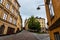 Picturesque cobblestoned street with colorful houses in Sodermalm in Stockholm