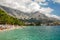 Picturesque dalmatian beach in baska voda, croatia