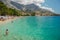 Picturesque dalmatian beach in baska voda, croatia