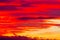 Picturesque dramatic colorful vibrant sunset sky with clouds