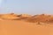 Picturesque dunes in the Erg Chebbi desert in the early evening, part of the African Sahara