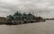 Picturesque East London buildings viewed from the Thames river