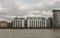 Picturesque East London buildings viewed from the Thames river