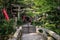 The picturesque Eikando temple and grounds, the entrance stone gate, Kyoto, Kansai Region, Japan