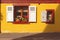 Picturesque facade of old building in Kaysersberg, Alsace, France