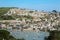 Picturesque Fowey harbour with moored boats