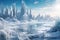 Picturesque Frozen city winter. Generate Ai