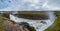 Picturesque full of water big waterfall Gullfoss autumn view, southwest Iceland