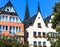 Picturesque gabled houses in Cologne, Germany