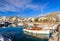 Picturesque harbor with fishing boats in Pollenca village