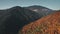 Picturesque hills with green and brown dense pine forests