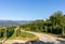 Picturesque hills with vineyards of the Prosecco sparkling wine region in Valdobbiadene,