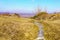 Picturesque hilly valley of Eastern Europe. Background with copy space