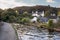 Picturesque historic Welsh village by the canal