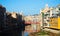 Picturesque homes on river bank in Gerona