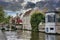 Picturesque houses alongside canal