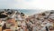 Picturesque houses of Carvoeiro resort town and beach, Algarve. Aerial view