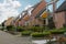 Picturesque houses on a city street in Meerkerk, Netherlands
