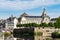 Picturesque idyllic small town of Quimperle in Brittany in northwestern France with river Laita