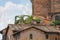 Picturesque Italian house with flowers on the terrace