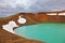 Picturesque lake in the crater