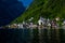 Picturesque Lakeside Town Hallstatt At Lake Hallstaetter See In Austria