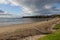 Picturesque landscape with beach, sea and cloudy sky, Tindalls Beach, New Zealand