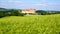 Picturesque landscape with castle Harburg.