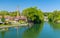 Picturesque landscape of the Charente River at Cognac, France