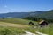 Picturesque landscape in Haute-Savoie in the Bauges massif in spring