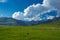 Picturesque landscape with mountain valley on summer day