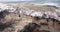 Picturesque landscape with old Spanish town of Arcos de la Frontera atop sandstone ridge