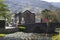 Picturesque landscape of an old stone bridge over the river Colwyn at Beddgelert, north Wales