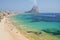 Picturesque landscape of sandy beach in Calpe, Spain