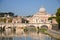 Picturesque landscape of St. Peters Basilica over Tiber in Rome, Italy