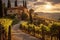 Picturesque Landscape of tuscany winery scenic rural. Generate AI