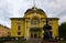 Picturesque landscape view of Olga Kobylyanskaya Academic Regional Ukrainian Music and Drama Theater in Chernivtsi city