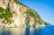 Picturesque Lefkada island coast and Ionian Sea Greece