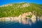 Picturesque Lefkada island coast and Ionian Sea Greece