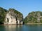 Picturesque limestone island in the ocean
