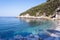 Picturesque Limnionas beach at Pelion in Greece