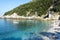 Picturesque Limnionas beach at Pelion in Greece