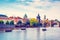 Picturesque magical beautiful landscape with Charles Bridge on t