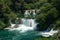 Picturesque majestic scene of waterfalls in Krka N