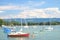 Picturesque marina in Wasserburg on Lake Bodensee, Germany