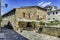 Picturesque medieval buildings in Bagno Vignoni, province of Siena, Italy