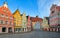 Picturesque medieval gothic houses in old bavarian town by Munich, Germany