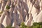 Picturesque mountain eroded formation near Usichar village. Cappadocia. Turkey