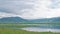 Picturesque mountain lake in morning, Altai. Beautiful reflection of mountains