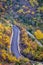 Picturesque mountain road in autumn. Meteora Rocks, Greece